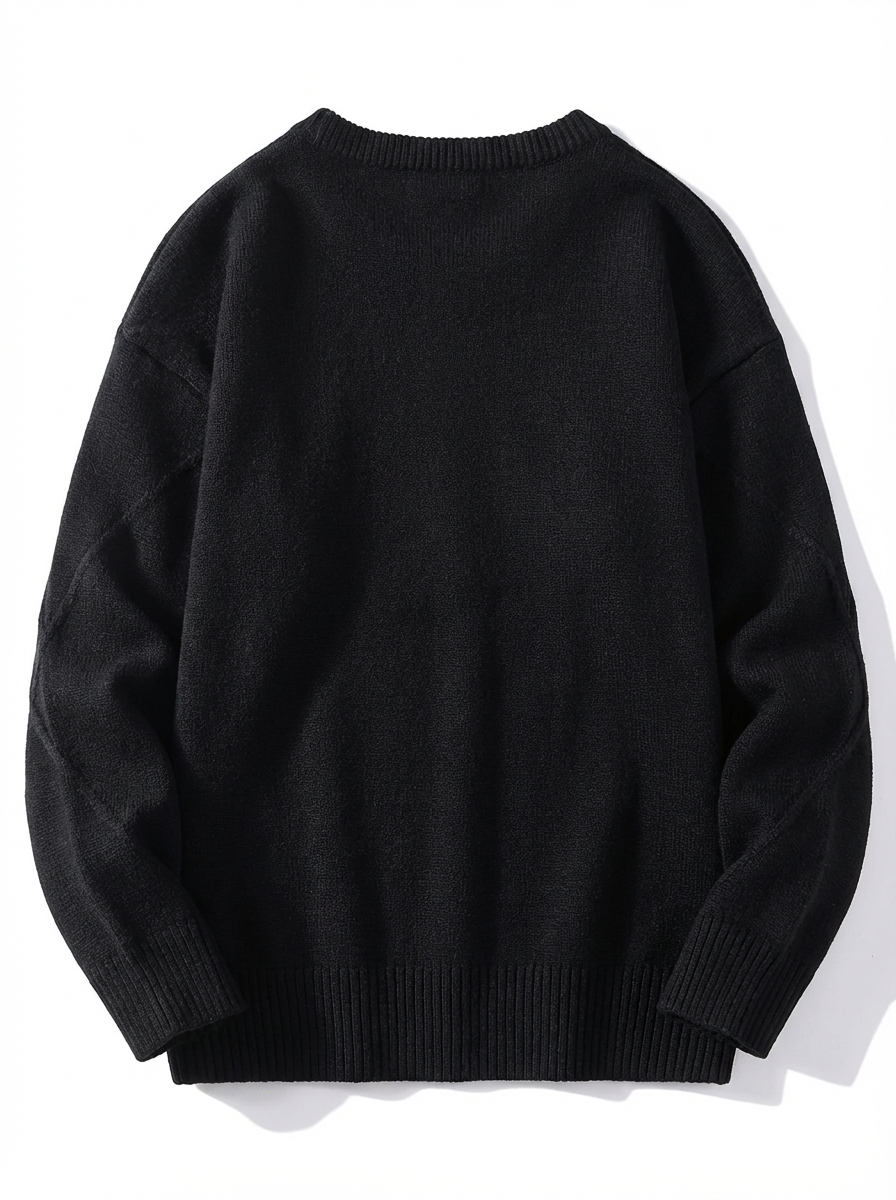 Warm Solid Texture Round Neck Sweater｜BM-T-132