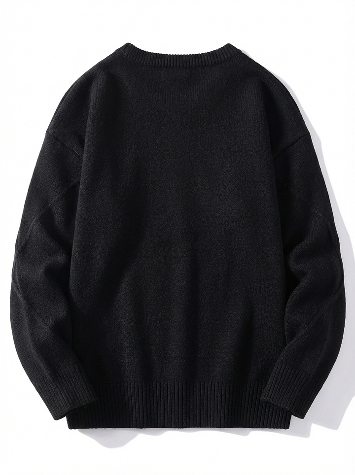 Warm Solid Texture Round Neck Sweater｜BM-T-132