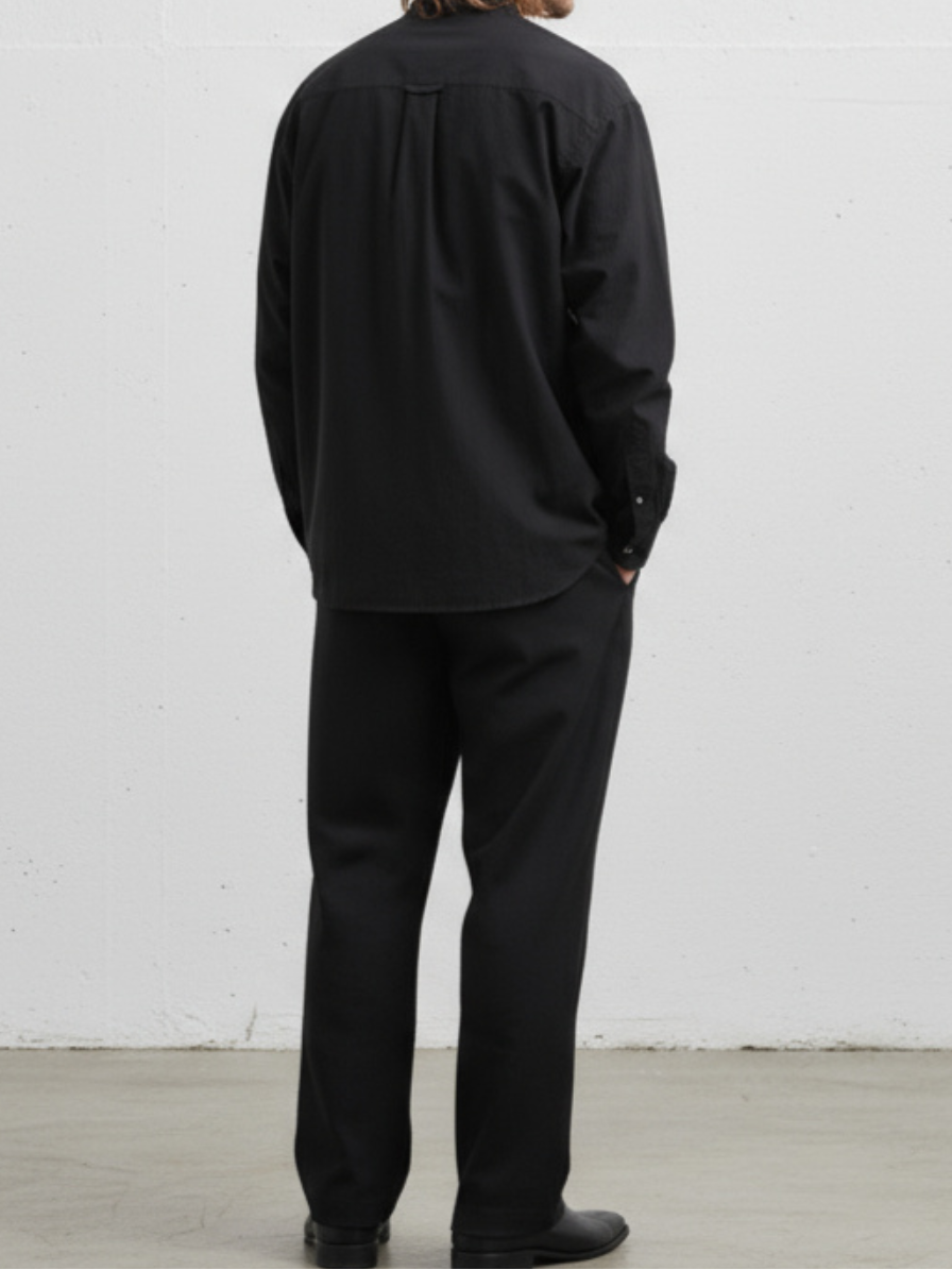 Zen Minimalist Stand Collar Shirt｜BM-T-113