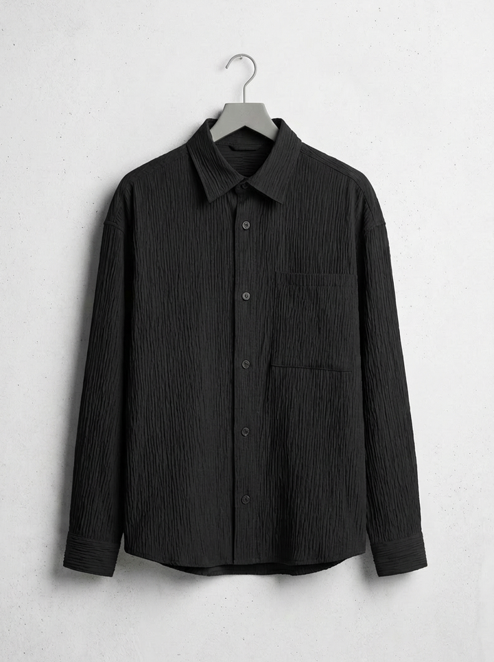 Soft-Crease Modern Form Black Shirt｜BM-T-144