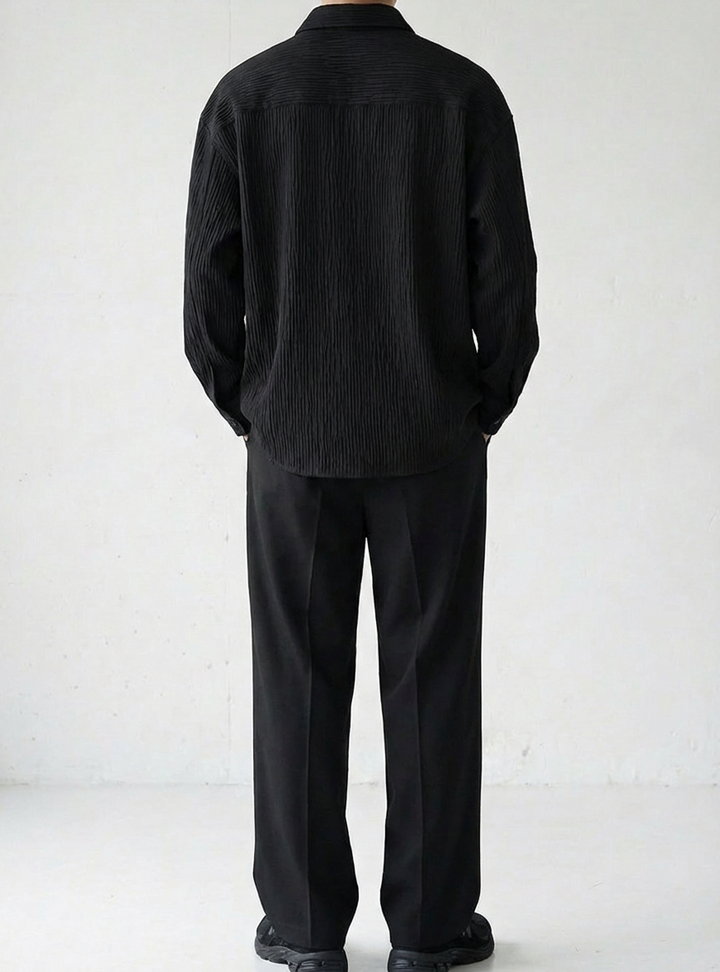 Soft-Crease Modern Form Black Shirt｜BM-T-144