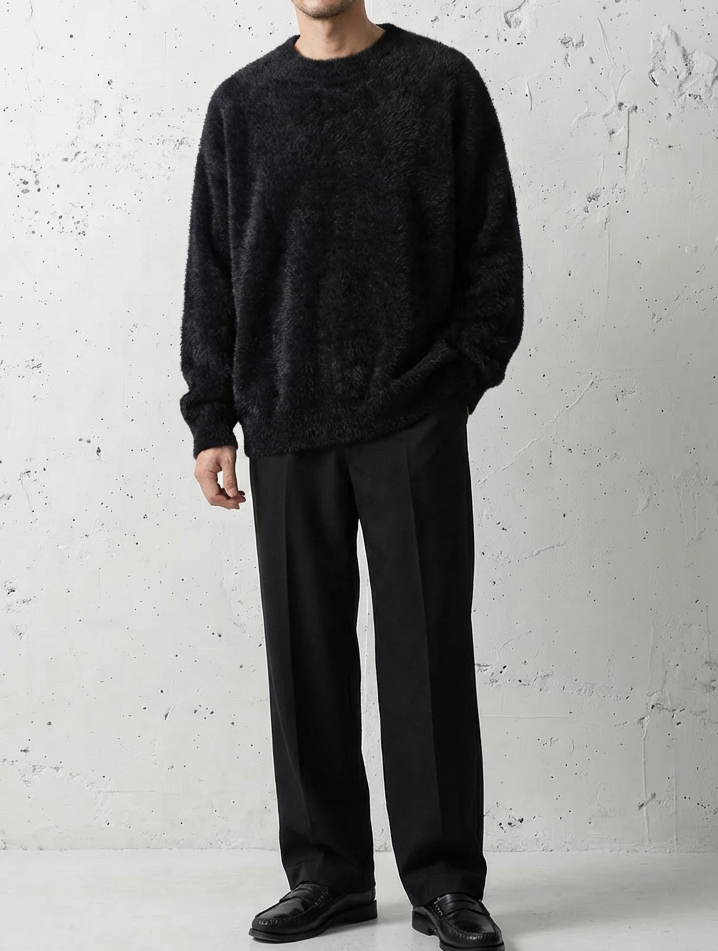 Soft Textured Relax Wool Touch Knit ｜BM-T-146
