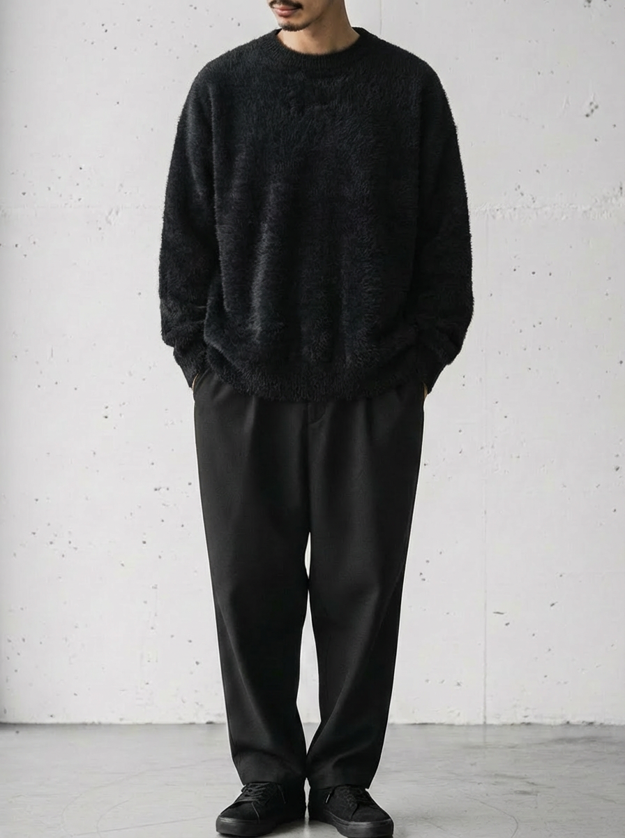 Soft Textured Relax Wool Touch Knit ｜BM-T-146