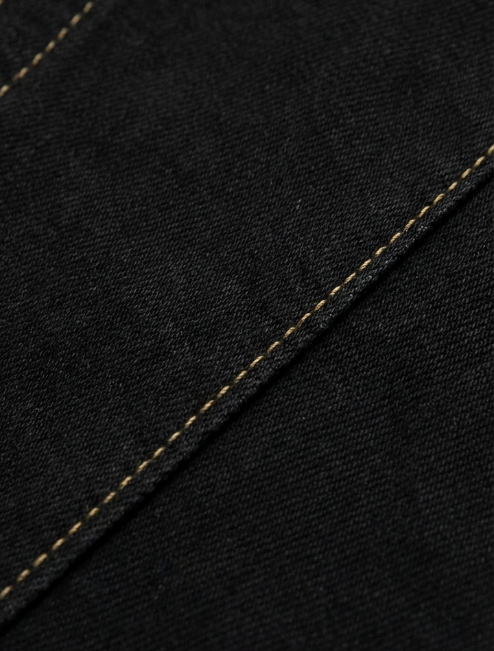 Contrast Stitch Panel Black Denim｜BM-B-129