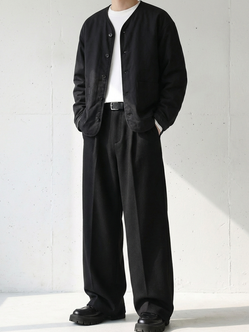 No-Collar Padded Minimal Jacket｜BM-O-139