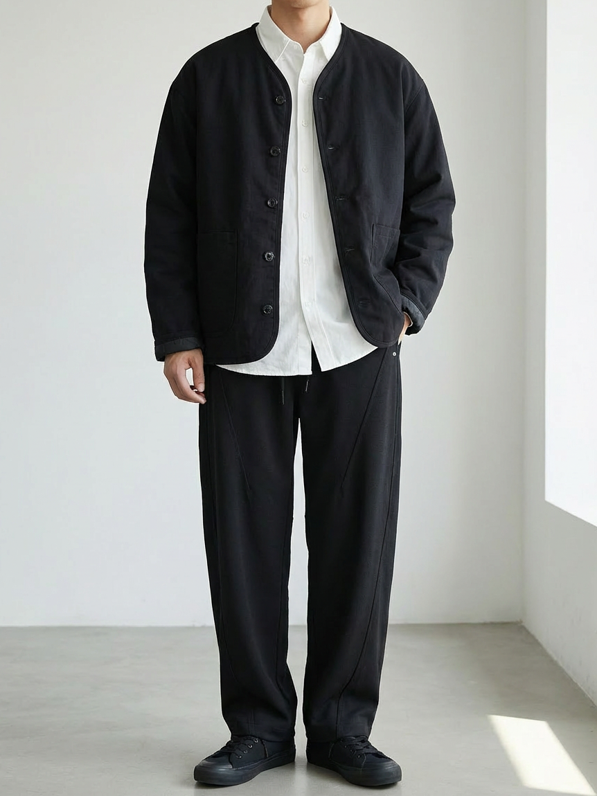 No-Collar Padded Minimal Jacket｜BM-O-139