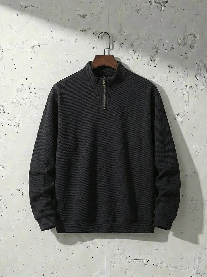 Twill Half-Zip Stand Collar Sweatshirt 550g ｜BM-T-147