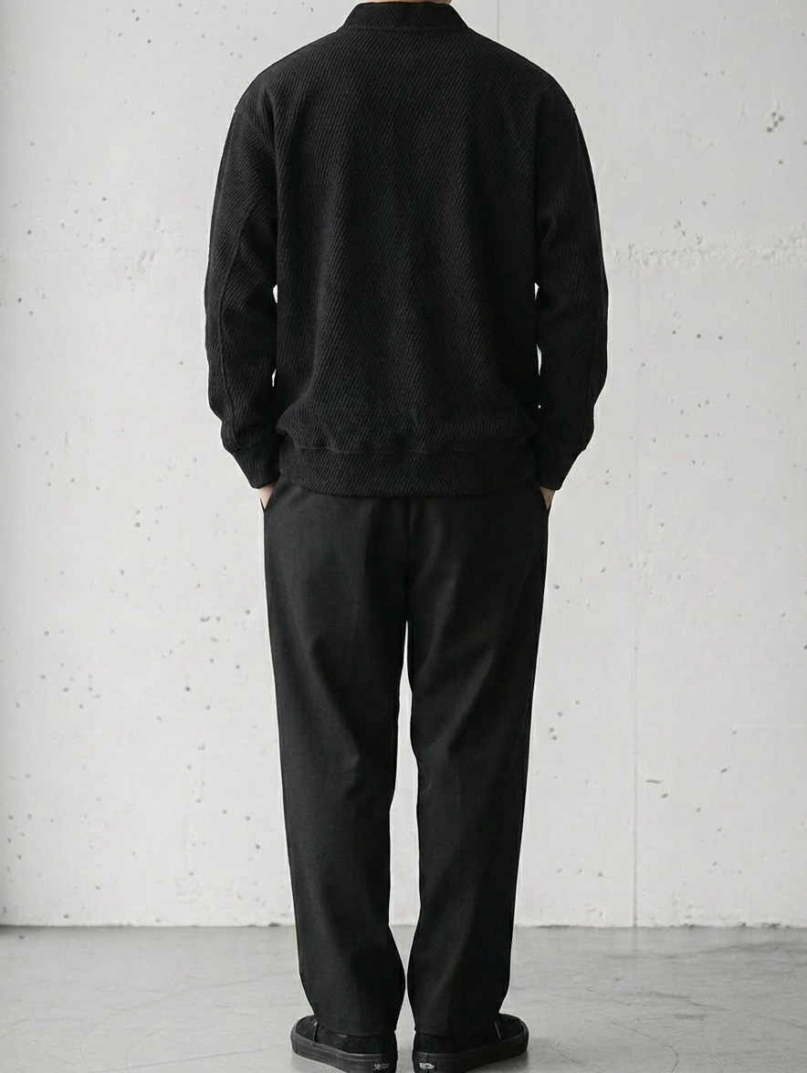 Twill Half-Zip Stand Collar Sweatshirt 550g ｜BM-T-147