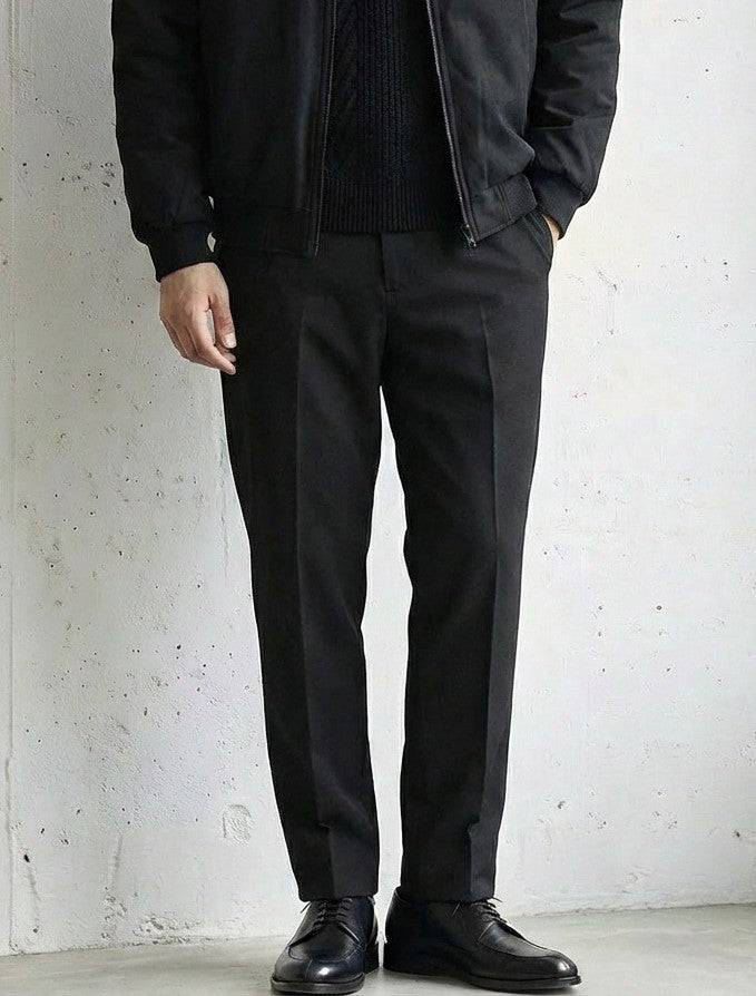 Solid Tapered Ankle British Slim Pants｜BM-B-131