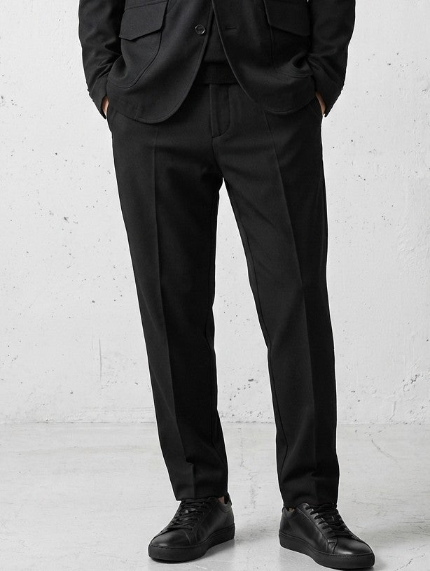 Solid Tapered Ankle British Slim Pants｜BM-B-131