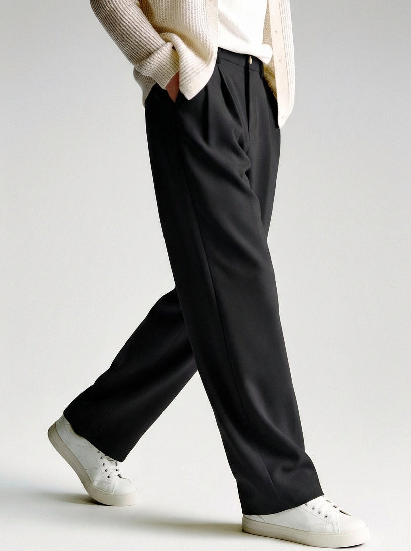 Refined Twill Texture Straight Pants｜BM-B-133