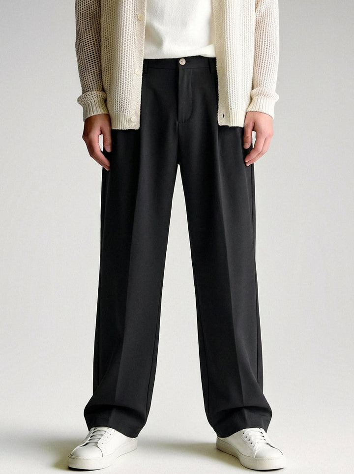 Refined Twill Texture Straight Pants｜BM-B-133