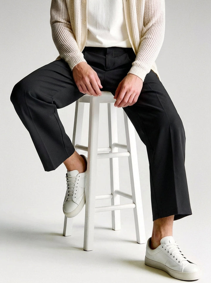 Refined Twill Texture Straight Pants｜BM-B-133