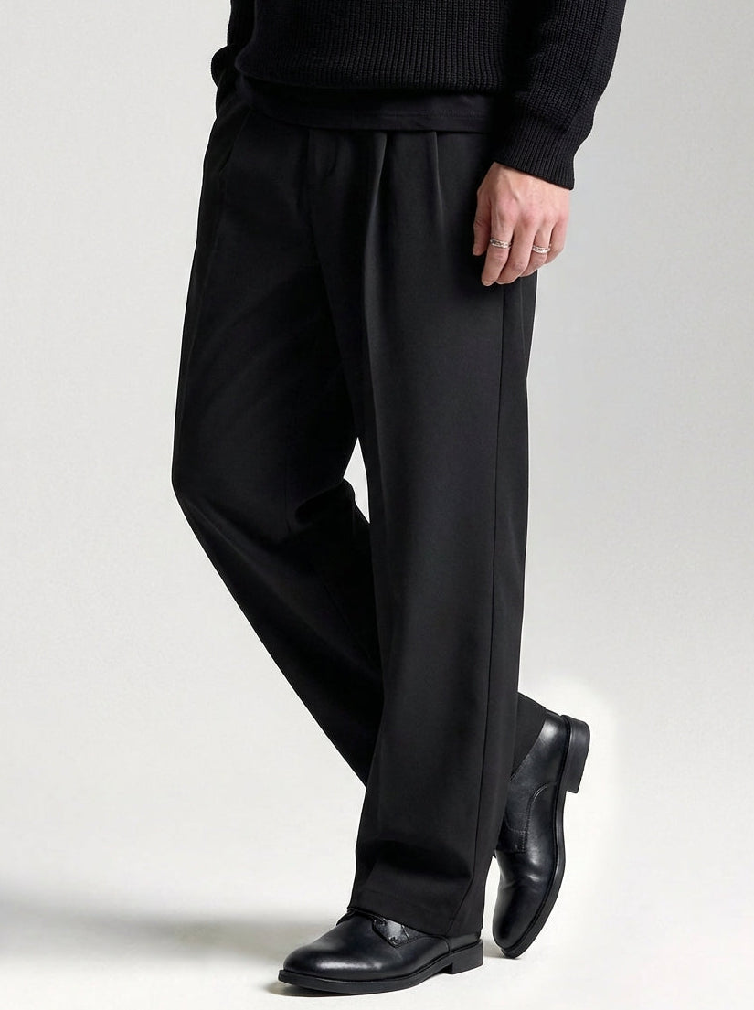 Refined Twill Texture Straight Pants｜BM-B-133