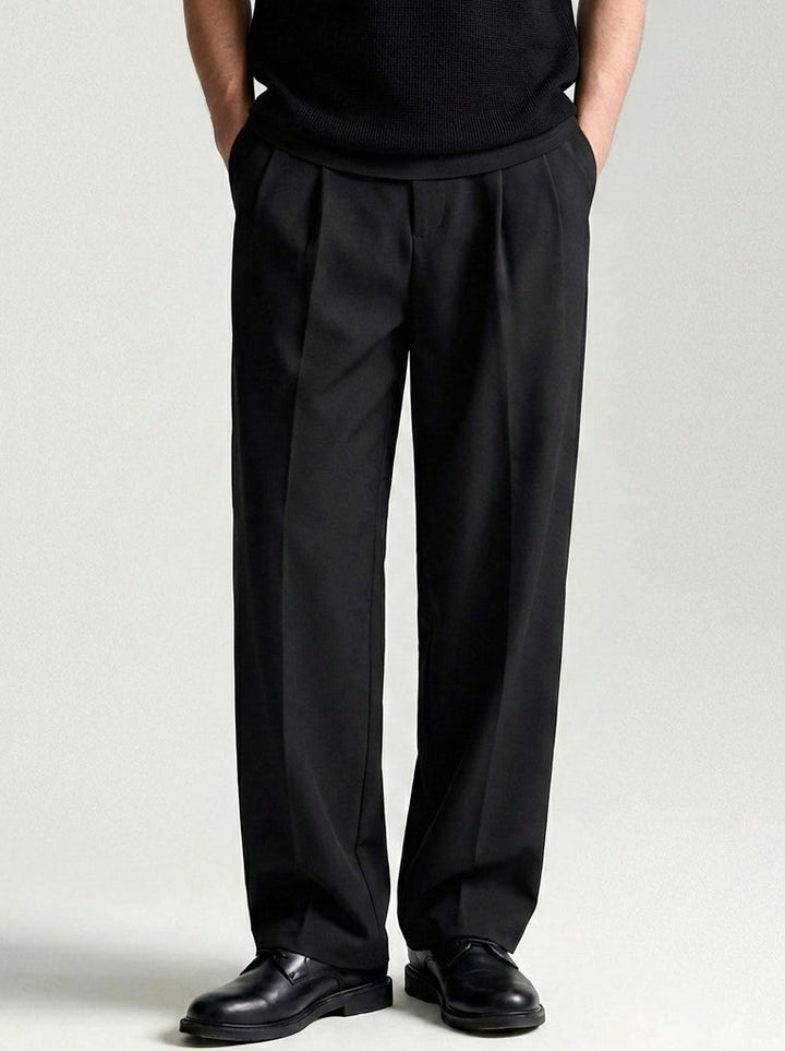 Refined Twill Texture Straight Pants｜BM-B-133