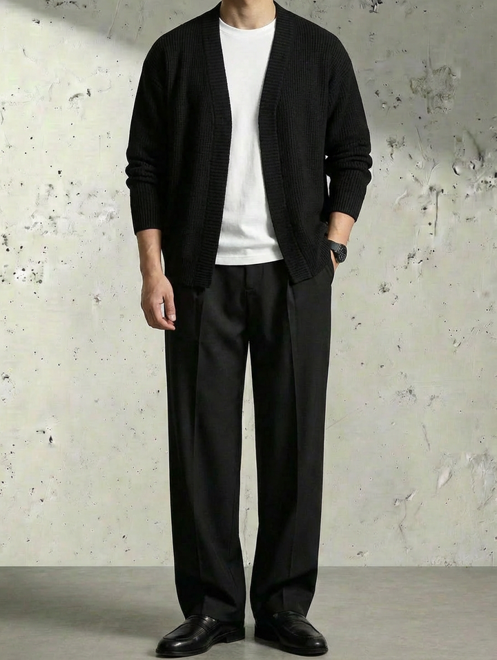 Buttonless V-Neck Knit Open Cardigan｜BM-T-154