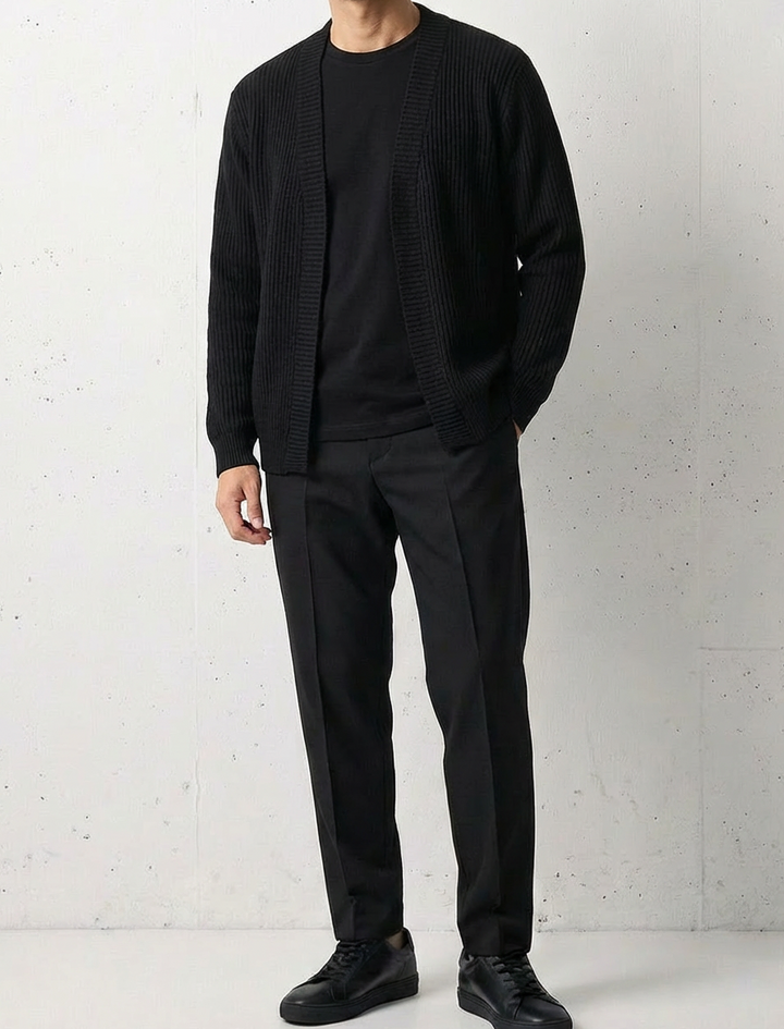 Buttonless V-Neck Knit Open Cardigan｜BM-T-154