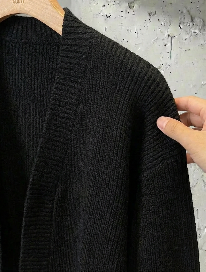 Buttonless V-Neck Knit Open Cardigan｜BM-T-154