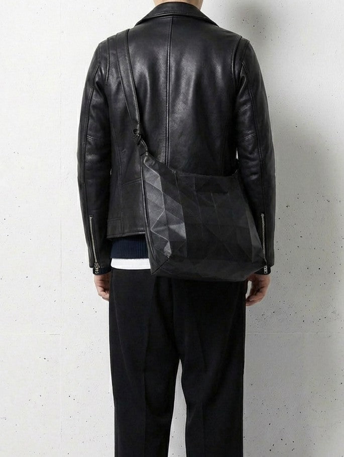 3D Sculpted Matte Black Shoulder Bag｜BM-OT-17