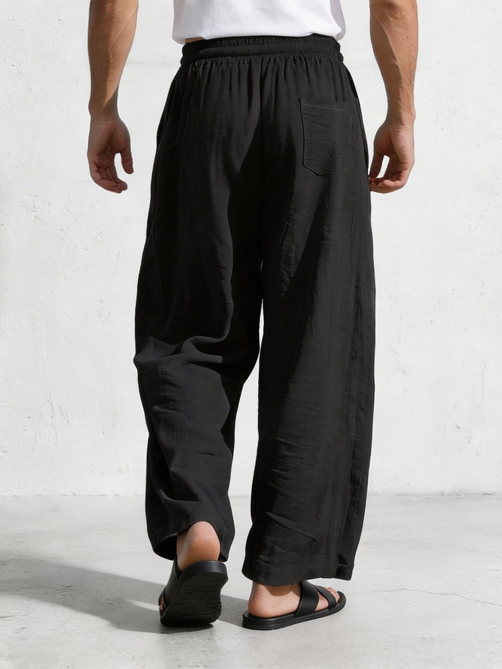 Premium Linen Drawstring Relaxed Trousers｜BM-B-136 – BOZBRO