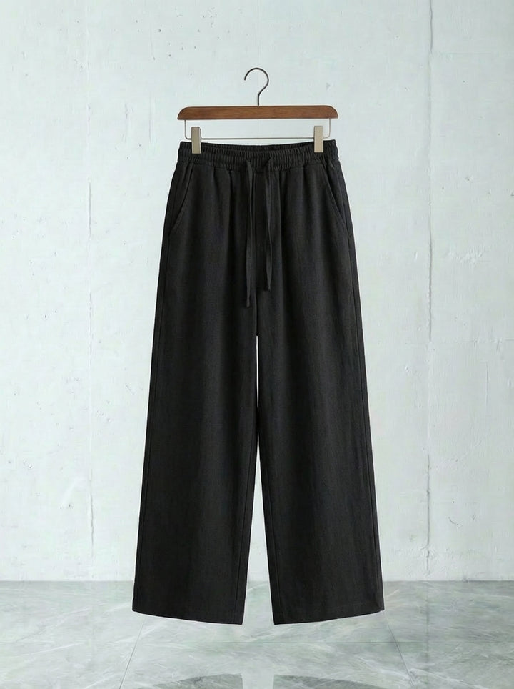 Premium Linen Drawstring Relaxed Trousers｜BM-B-136